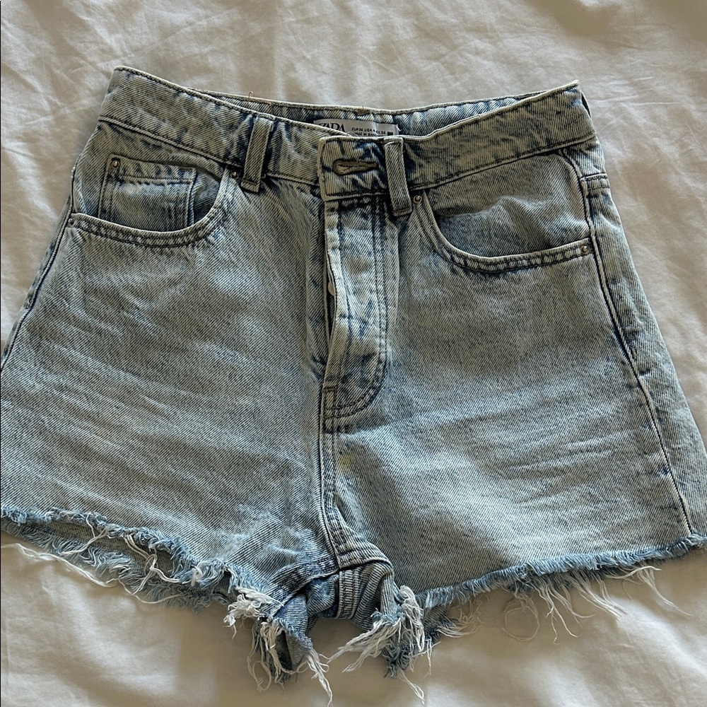 Zara Light Blue Jean Shorts